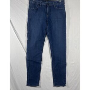 Just Black Blue Denim Jeans Mid Rise Skinny Size 30 USA Made Soft Ankle Jean